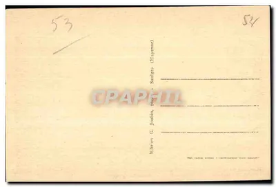 Saulges (Mayenne) — Ogólny widok i ścieżka do Jaskiń — Wydawnictwo G. Jothin — Rewers