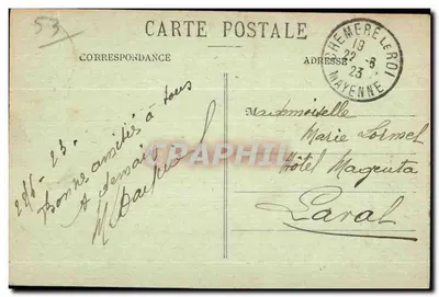 Saulges (Mayenne) — Margens do Erve, no Molino de Montguyon — Edit. J. Malicot, fot. - Sablé-sur-Sarthe — Verso