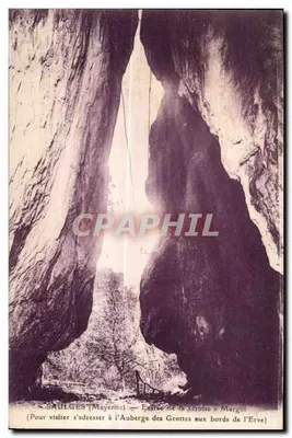 Saulges (Mayenne) — Entrada da Gruta de Margot (nas margens da Erve) — Edição G. Joublin, Saulges