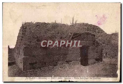 Bilhete postal antigo Jublains Mayenne porta sul quest do castrum