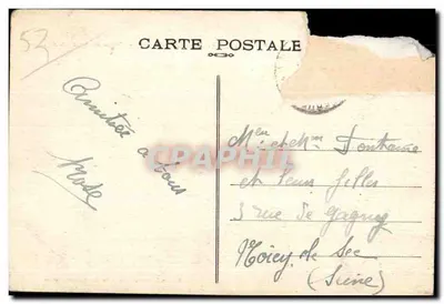 Bilhete postal antigo Fougerolles du plessis l Escola Sacré Cœur Crianças Pátio de recreação — Verso