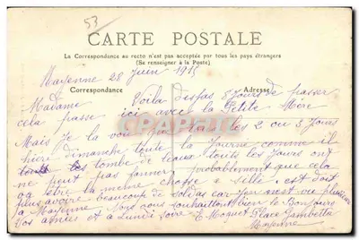 Mayenne — 53 — MAYENNE, Estátua de Joana d'Arc — Verso