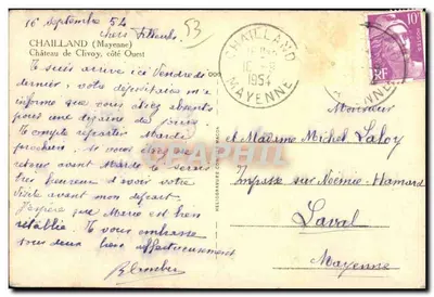 Castelo de Clivoy — lado Oeste — Chailland (Mayenne) — Verso