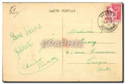 Bilhete postal antigo Wassy Les Grandes Promenades — Verso