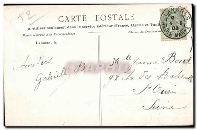 Langres — Statua Diderota, filozofa urodzonego w Langres w 1713 — A. Vevssiere, fot.-wyd. — Rewers