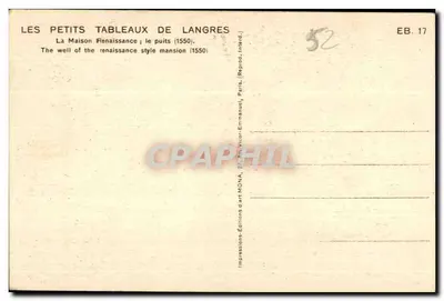 Kopiec w Domu Renesansowym w Langres — wydawca MONA, seria EB.17 — Rewers