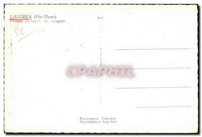 Langres (Haute-Marne) — Caminho de volta dos muros — Cim — Verso