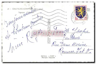 Jardín del Square d'Ancey en Château-Gaillard — Ediciones Gaby, n°18 — Reverso