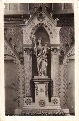 Craon - Mosteiro das Beneditinas do Santo Sacramento — Coro das Monjas — Estátua de Nossa Senhora e Abadessa