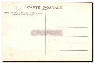 Craon — Mosteiro das Beneditinas do Santo Sacramento — Fachada Sul e Domos da Igreja — Verso