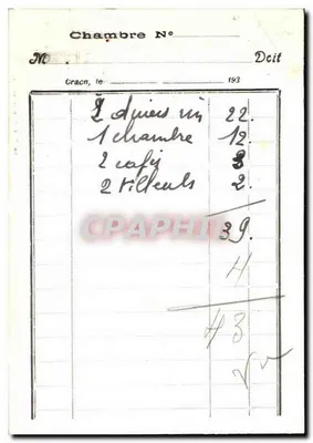 Hôtel de la Perle — Craon (Mayenne) — Propriétaire Guihory — Verso
