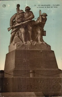 Monumento aos soldados - Le Groupe de Real del Sarte - Navarin, Champagne