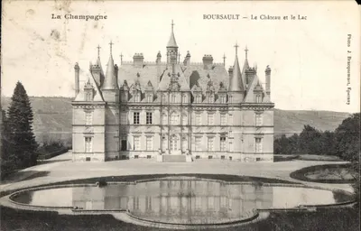 Boursault — O Castelo e o Lago — Foto J. Bracqemart, Épernay