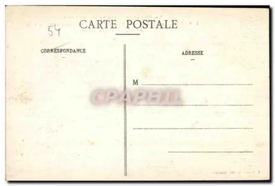Lunéville — Die Deutschen vor dem Verlassen von Lunéville sprengen die Brücke von Viller rechts, die Stärkefabrik in Brand gesteckt — E. Bastien, Lunéville — Rückseite