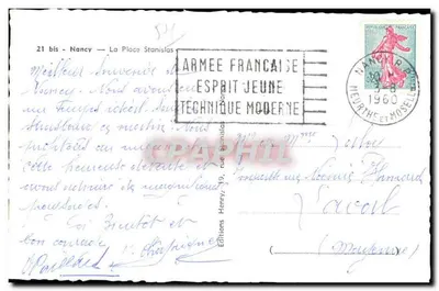 Nancy — La Place Stanislas — Editions Henry, n° 21 bis — Back