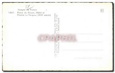 Hôtel du Vergeur — Reims — Editor Raymon — Verso