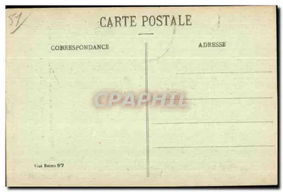 Reims nos anos de bombardeios 1914-1917 — Place Béthény — L'Usine Clément — Coleção G. Dubois — Verso