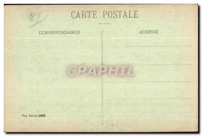 Reims w latach bombardowań 1914-1917 — Hotel de Ville - Cour d'Honneur - Piękna Statua "Vigau" z Saint-Marceaux — Zbiór G. Dubois, Reims — Rewers