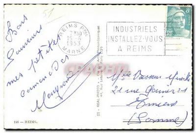 Pamiątka z Reims — Champagne — wydawca REAL-PHOTO, nr 146 — Rewers