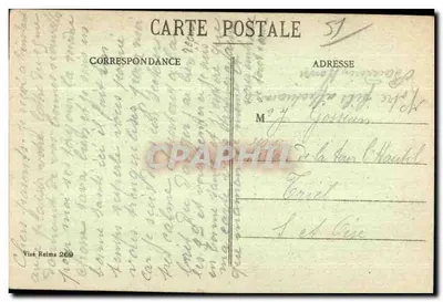 Reims nos anos de bombardeios 1914-1917 — Place Luton — G. Dubois, Reims, n°276 — Verso