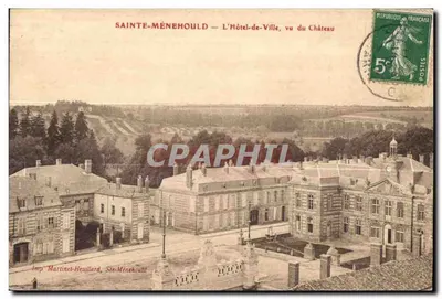 Sainte-Ménéhould — O Hôtel-de-Ville, visto do Castelo — Imp. Martinet-Hewillard