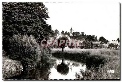 Igreja de Mage — vista com lago e árvores — editor Mage