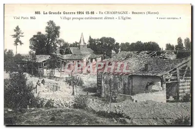 Berzieux (Marne) — Aldeia quase totalmente destruída — A Igreja — Phot-Express
