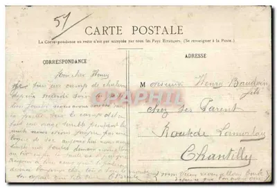 Camp de Châlons - Um Canto de Acampamento — Librairie Militaire Ouvrée, n°65 — Verso
