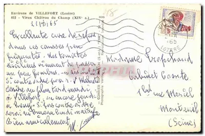 Velho Castelo do Champ — Lozère — Editor Combier — Verso