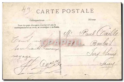 Environs d'Angers — Carta postal ilustrada — Editor não identificado — Verso