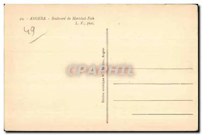 Angers - Boulevard du Maréchal-Foch — widok z powietrza — Artystyczne wydawnictwo M. B. B. Angers — Rewers