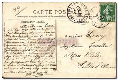 Angers - A Rue Beaurepaire, vista do Pont du Centre — Collet, editor, Angers, n°20 — Verso