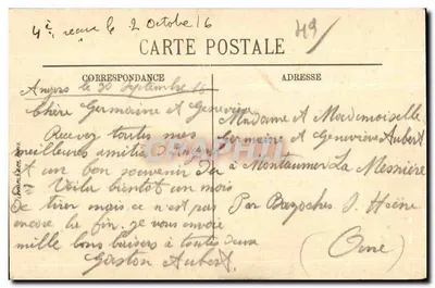 Uma lembrança do 6º Génio em Angers — editor não visível, número de série ilegível — Verso