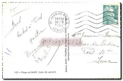 Playa de Saint-Jean-de-Monts — Edición JELHY — n°103 — Reverso