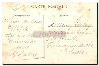 Stara pocztówka Saint Jean de Monts (Vendée) Plaża z rosnącą mierzą — Rewers