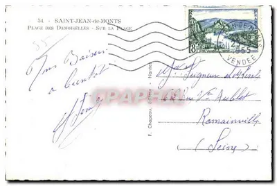 Plaża Demoiselles — Saint-Jean-de-Monts — wydawca F. Chapeau, Nantes, n°55 — Rewers