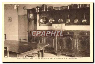 St-Vincent-sur-Jard (Vendée) — Kuchnia i sala do jedzenia pana G. Clémenceau — Cliché Sibard