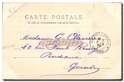 Krajobraz centrum — brzegi rzeki Vienne w Châtellerault — wydawca C. C. C. — Rewers