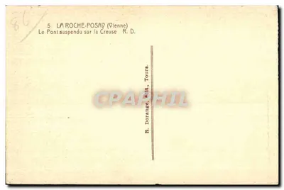La Roche-Posay (Vienne) — O Ponte Suspensa sobre a Creuse — R. Dorange, editor, Tours — Verso
