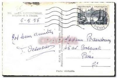 La Rochefoucauld — A Igreja e o Donjon — C.A.P. Fabricação Francesa — Verso