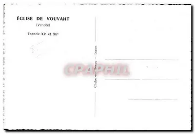 Igreja de Vouvant — Fachaça dos séculos XI e XII — Cliché von Emoo - Luçon — Verso