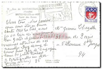 Floresta de pinheiros — Sables-d'Olonne — Éditions Gaby — Verso