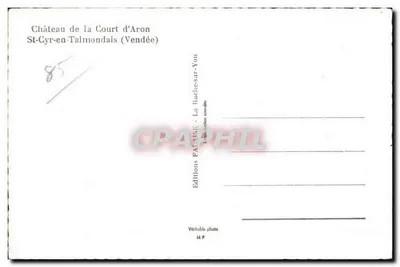 Castelo de la Court d'Aron — St-Cyr-en-Talmontais (Vendée) — Éditions FATAIS — Verso