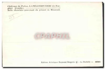 Kominek z zamku La Pellissonnière — Yendée — Wydawnictwo Artystyczne Raymond Bergevin — Rewers