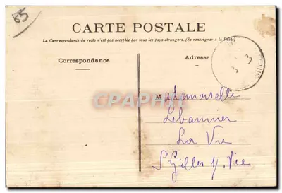 Sion (Vendée) — Brzegi przy burzowym pogodzie — Phototypie Française, numer seryjny nie widoczny — Rewers