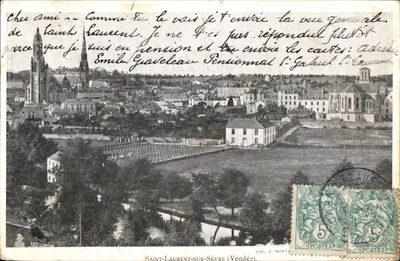 Saint-Laurent-sur-Sèvre (Vendée) — vista geral — Lib. J. Hurtta