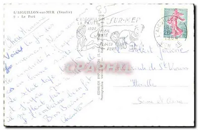 Port Aiguillon-sur-Mer — widok portu z jachtami — Combier Imp. (S. A.) — Rewers
