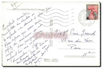 Notre-Dame-de-Monts — playa animada — Ediciones Gaby — Reverso