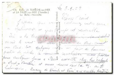 La Belle-Henriette — Entre LA TRANCHE-sur-MER et LA FAUTE-sur-MER (Vendée) — JEHLY — Verso