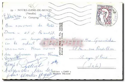 Camping entre pinos — Notre-Dame-de-Monts (Vendée) — Ediciones Gaby — Reverso